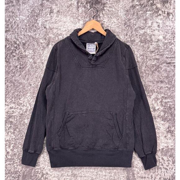 New Jungmaven Sweatshirt Medium Mens Whittier Gray Hemp Blend Shawl Collar - Picture 1 of 7